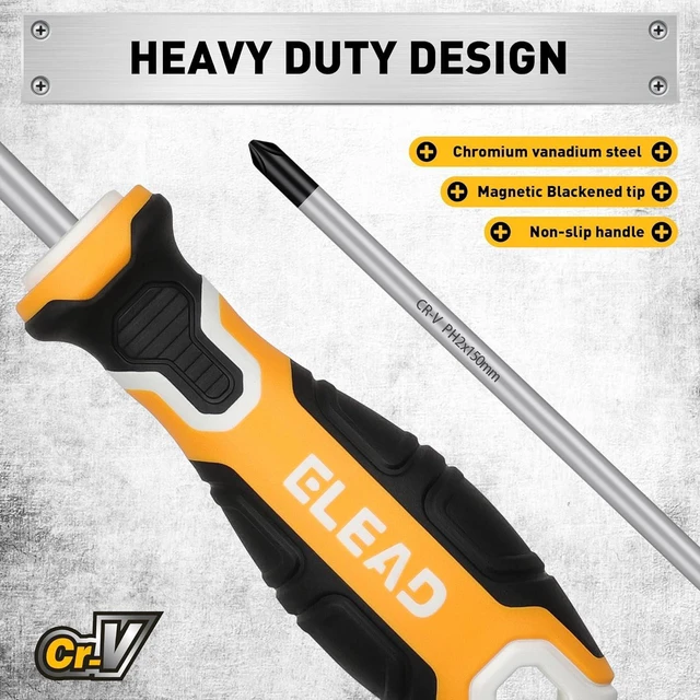 Alt view image 5 of 7 - 6-Piece Magnetic Screwdrivers Set 3 Phillips and 3 Slotted Tips Professional Cushion Grip Screwdriver Set
