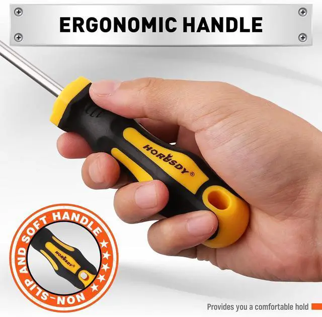 Alt view image 2 of 7 - 13-Pieces Screwdriver Set Magnetic 4 Phillips and 4 Flat Head Tips and Precision Automotive Hook Set for Fastening and Loosening Seized