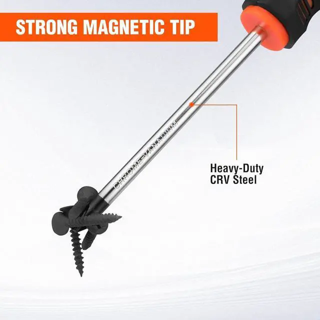 Alt view image 3 of 7 - 6-Piece Magnetic Screwdriver Set 3 Phillips and 3 Flat Tip Screwdrivers Non-slip Handle Screw Driver Set Kit