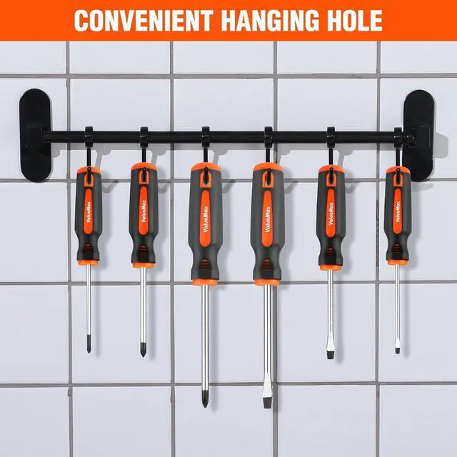 Alt view image 5 of 7 - 6-Piece Magnetic Screwdriver Set 3 Phillips and 3 Flat Tip Screwdrivers Non-slip Handle Screw Driver Set Kit