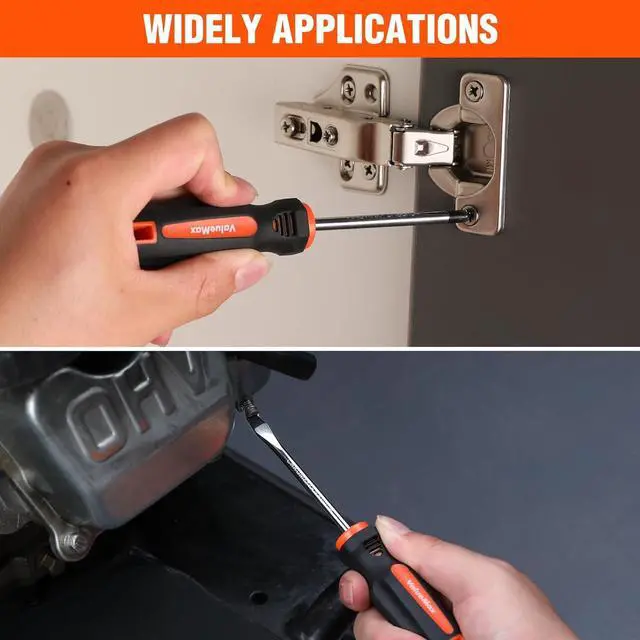 Alt view image 7 of 7 - 6-Piece Magnetic Screwdriver Set 3 Phillips and 3 Flat Tip Screwdrivers Non-slip Handle Screw Driver Set Kit