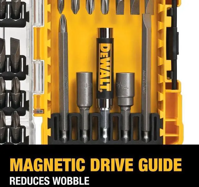 Alt view image 6 of 7 - Screwdriver Bit Set with Tough Case 45-Piece (DW2166) Grey/Silver Screwdriving Set with Tough Case