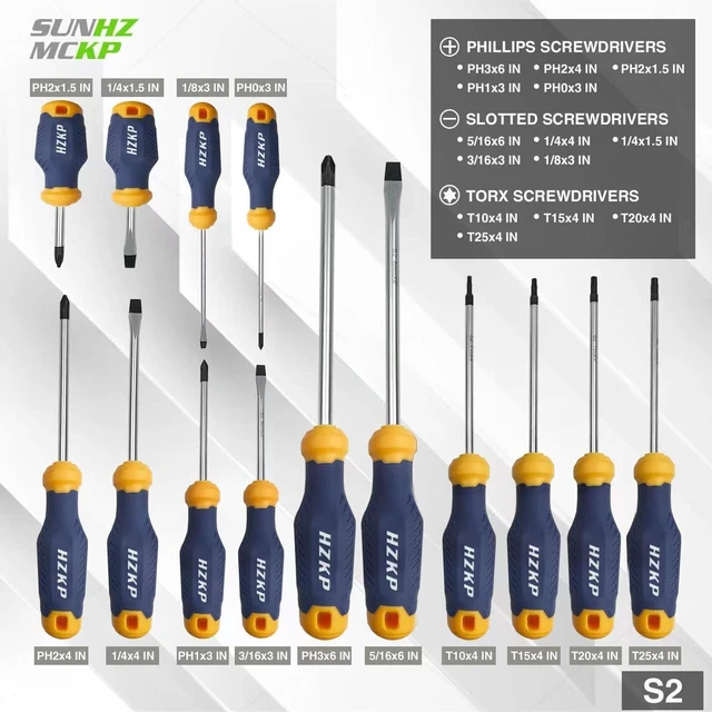 Alt view image 3 of 7 - SUNHZMCKP Magnetic Screwdriver Set 66-Piece S2- Alloy Tool Steel Includes Slotted/Phillips/Torx Mini Precision Screwdrivers Replaceable Screwdriver Bits With Sturdy tool box
