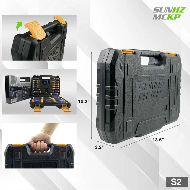 Alt view image 5 of 7 - SUNHZMCKP Magnetic Screwdriver Set 66-Piece S2- Alloy Tool Steel Includes Slotted/Phillips/Torx Mini Precision Screwdrivers Replaceable Screwdriver Bits With Sturdy tool box