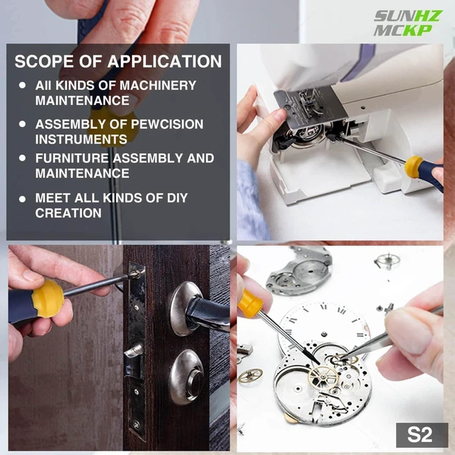 Alt view image 7 of 7 - SUNHZMCKP Magnetic Screwdriver Set 66-Piece S2- Alloy Tool Steel Includes Slotted/Phillips/Torx Mini Precision Screwdrivers Replaceable Screwdriver Bits With Sturdy tool box