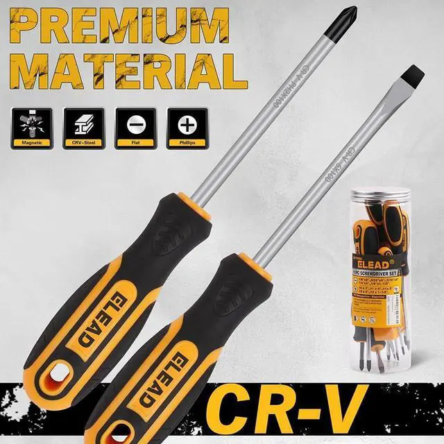 Alt view image 6 of 7 - 11-piece Screwdriver Set 5 Phillips and 5 Slotted Tips magnetic screwdriver set screw driver work on small screws as well as large. Magnetizer Demagnetizer for Screwdriver Tips Bits and Small Tools
