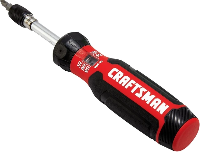Alt view image 4 of 7 - Torque Screwdriver Set with Storage 1 Phillips Slotted Hex Torx and Square Screwdriving Bits 29 Piece (CMHT68130)