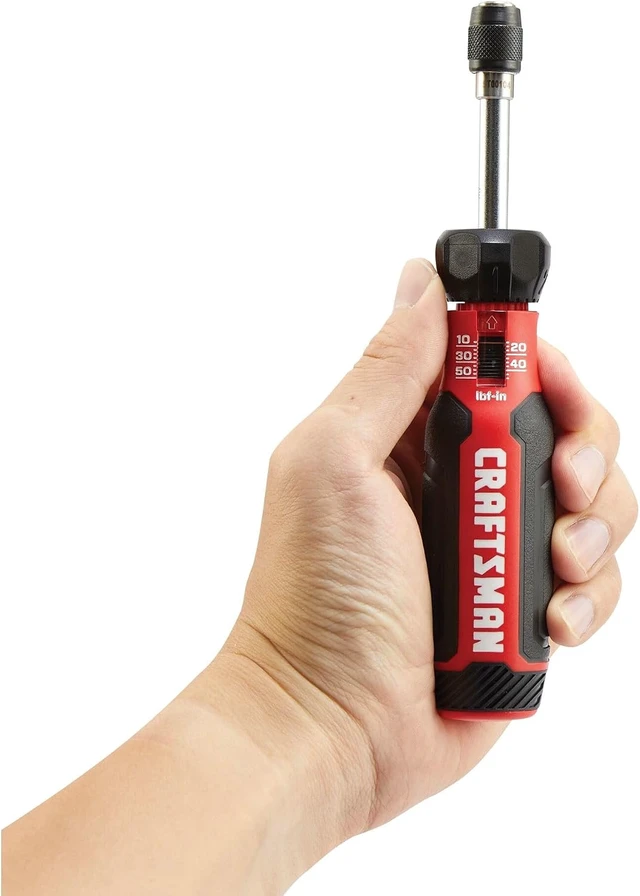 Alt view image 6 of 7 - Torque Screwdriver Set with Storage 1 Phillips Slotted Hex Torx and Square Screwdriving Bits 29 Piece (CMHT68130)