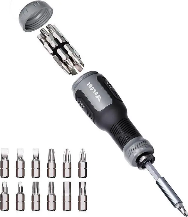 Main image of 13-in-1 Multi-bit Screwdriver Set Tool All in One [Super Durable] Screw Driver Set Kit Flat Head Philips Torx Hex Square Repair Kit Man Gift Nut Driver