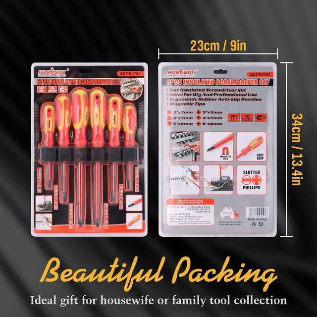 Alt view image 2 of 7 - 6-Piece 1000v Insulated Screwdriver Set Magnetic Tip Electrician screwdriver Set (Insulated Screwdriver Set)