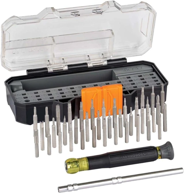 Main image of Klein Tools 32717 Precision Screwdriver Set with Case All-in-One Multi-Function Repair Tool Set 39 Bits Including Tamperproof Bits for Products