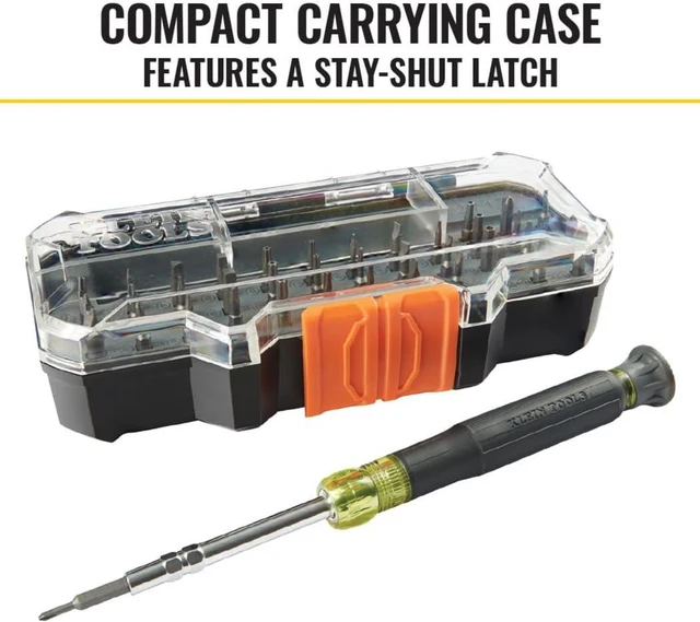 Alt view image 4 of 7 - Klein Tools 32717 Precision Screwdriver Set with Case All-in-One Multi-Function Repair Tool Set 39 Bits Including Tamperproof Bits for Products