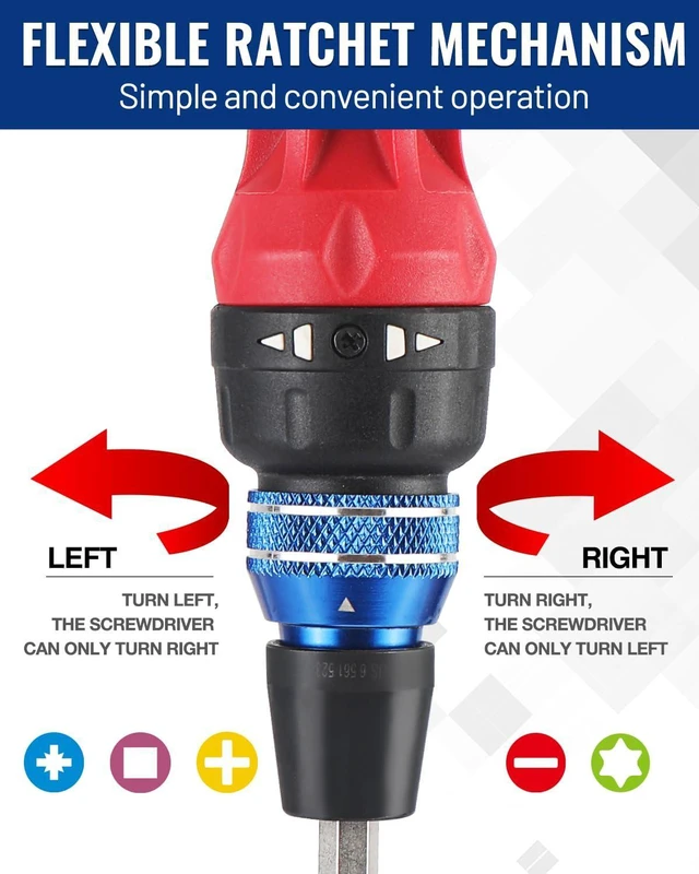 Alt view image 3 of 7 - 12-in-1 Ratcheting Multi-Bit Screwdriver Set