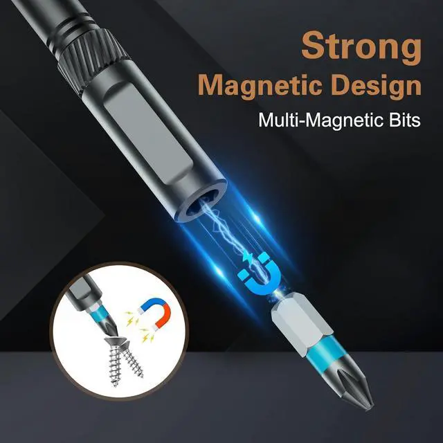 Alt view image 4 of 7 - 24 in 1 Magnetic Screwdriver Set DIY Ratchet Screwdriver Set Multi Bit Magnetic Drive Set with Detachable Ratchet Handle Portable Precision Repair Tool Kit for Furniture Computer Bicycle