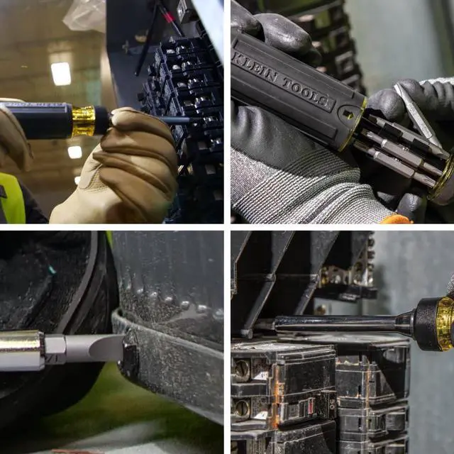 Alt view image 4 of 7 - 32305 Multi-bit Ratcheting Screwdriver 15-in-1 Tool with Phillips Slotted Square Torx and Combo Bits and 1/4-Inch Nut Driver