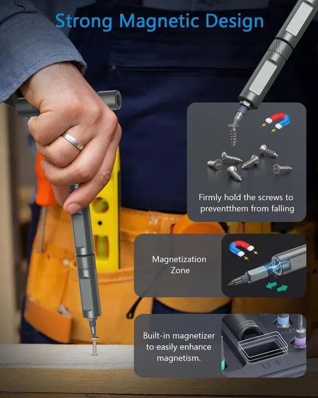 Alt view image 4 of 7 - 42 in 1 Ratchet Screwdriver Kit with 40 PCS Magnetic Bits Repair Screwdriver Set with Rotatable Ratchet Handle Versatile Handle Screw Driver Set with Carry Case(Gray)