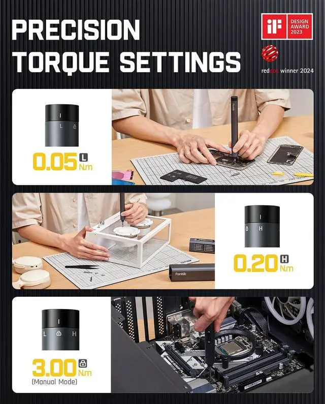 Alt view image 2 of 7 - E1 Max 3.7V Electric Screwdriver Mini Precision Screwdriver Set 50 Magnetic Bits Magnetic Storage 5/32Hex Repair Tool Kit for Electronics Phone Camera Laptop Watch (Grey)