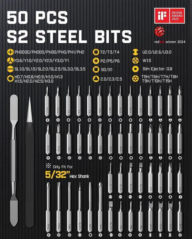 Alt view image 6 of 7 - E1 Max 3.7V Electric Screwdriver Mini Precision Screwdriver Set 50 Magnetic Bits Magnetic Storage 5/32Hex Repair Tool Kit for Electronics Phone Camera Laptop Watch (Grey)
