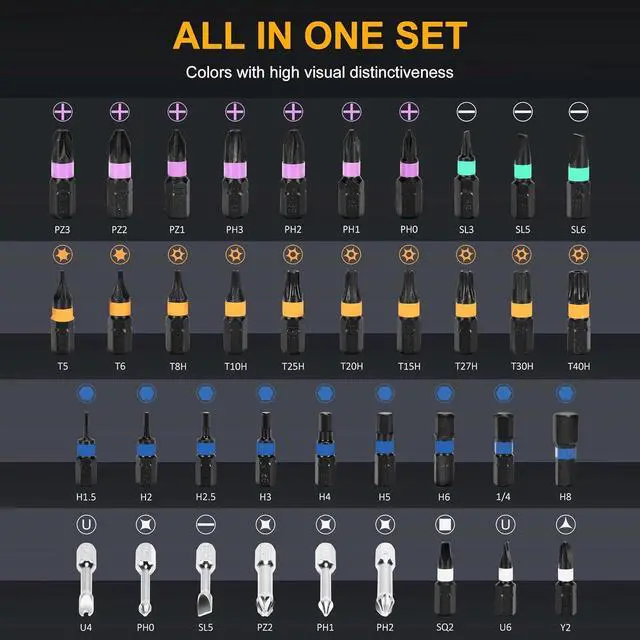 Alt view image 2 of 7 - 40 in 1 Magnetic Ratchet Screwdriver Set Multi Bit Magnetic Ratcheting Screwdriver Set with Detachable Ratchet Handle Repair Tool Kit for Computer Bicycle Furniture DIY