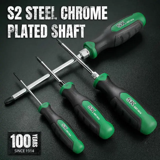 Alt view image 3 of 7 - 5-Piece Phillips Screwdriver Set Magnetic Screwdriver Set S2 Steel SureGrip Handle
