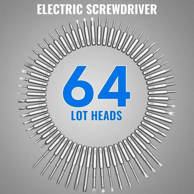 Alt view image 5 of 7 - Mini Electric Screwdriver 3.7V Cordless Screwdriver Set Precision Electric Screwdrivers 72-in-1 Magnetic Bits Rechargeable Portable Repair Tool Kit for Electronics Laptops Glasses Clocks