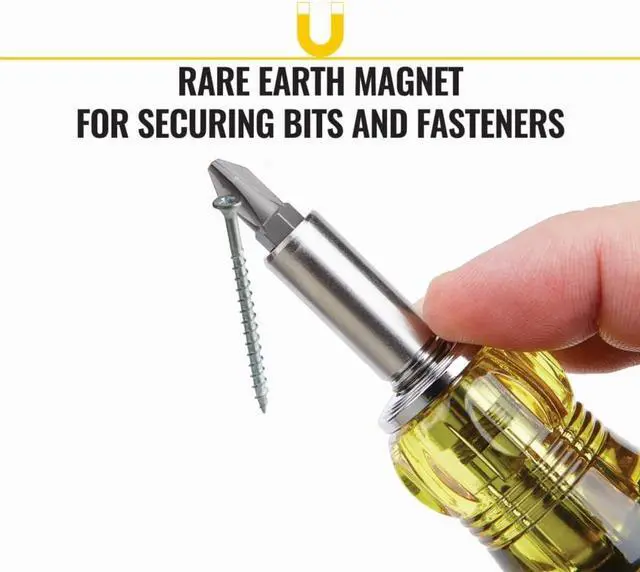 Alt view image 5 of 7 - 32303 Multi-Bit Screwdriver / Nut Driver Impact Rated 14-in-1 Magnetic Screwdriver Set Phillips Slotted Square Combo Torx