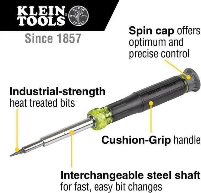 Alt view image 2 of 7 - 32314 Electronic Screwdriver 14-in-1 with 8 Precision Tips Slotted Phillips and Tamperproof TORX Bits 6 Precision Nut Drivers