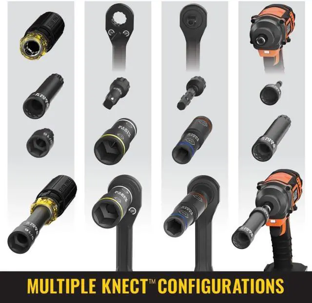 Alt view image 4 of 6 - Klein Tools 32500HDRT KNECT Ratcheting Screwdriver Multi-Bit Screwdriver / Nut Driver Impact Rated 11-in-1 Tool with Phillips Slotted Square and Torx Tips