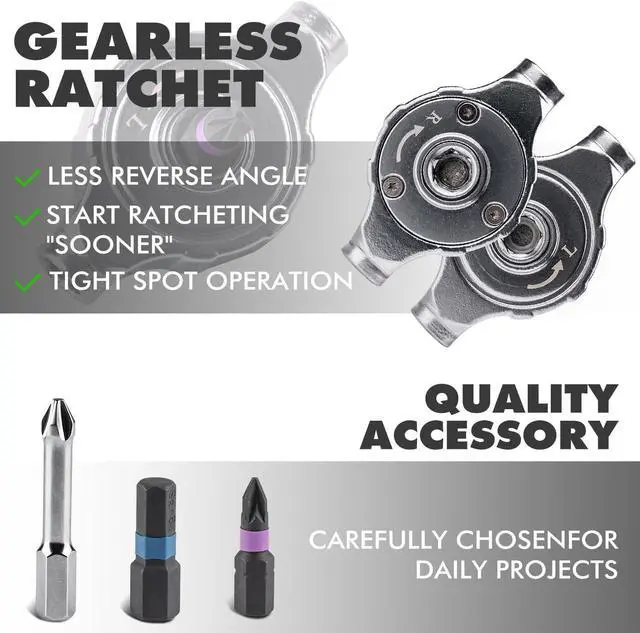 Alt view image 3 of 7 - Ratchet Screwdriver Set 42 in 1 magnetic Screwdriver sets S2 Steel Bits DIY Combination Flexible Shaft Suitable for Furniture Assembly Precision Electrical Appliance Repair Bicycle Tools