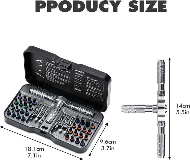 Alt view image 2 of 7 - Ratchet Screwdriver Set 42 in 1 magnetic Screwdriver sets S2 Steel Bits DIY Combination Flexible Shaft Suitable for Furniture Assembly Precision Electrical Appliance Repair Bicycle Tools