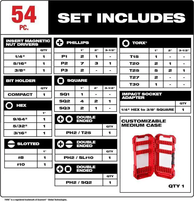 Alt view image 4 of 5 - 48-32-4010 for Shockwave Impact Duty Driver Bit Set 54Pc