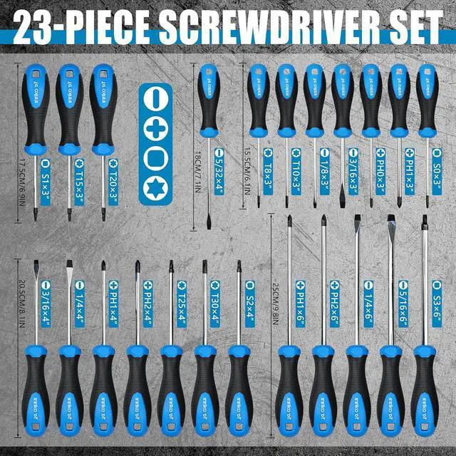 Alt view image 2 of 7 - 100-Piece Magnetic Screwdriver Set with Plastic Rack Includes Slotted/Phillips/Torx Precision Drivers Non-Slip Rubber Handles Multi-Purpose Hand Tools Ideal Gift for Handymen & DIY Enthusiasts