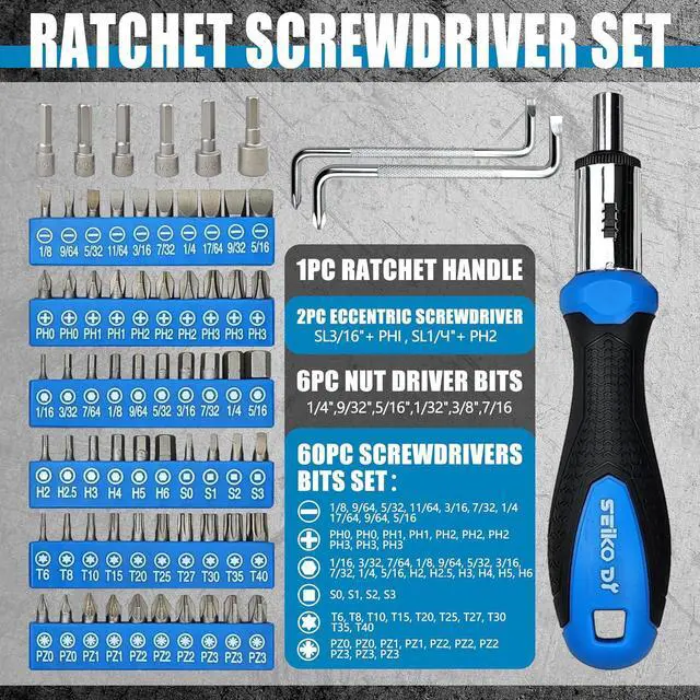 Alt view image 4 of 7 - 100-Piece Magnetic Screwdriver Set with Plastic Rack Includes Slotted/Phillips/Torx Precision Drivers Non-Slip Rubber Handles Multi-Purpose Hand Tools Ideal Gift for Handymen & DIY Enthusiasts