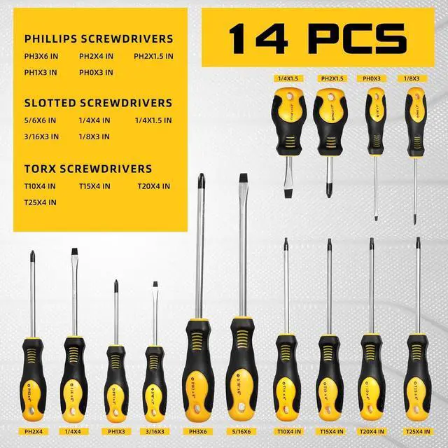 Alt view image 2 of 7 - 86-Piece Magnetic Screwdriver Set CR-V Steel Includes Slotted/Phillips/Torx Mini Precision Screwdrivers Nut Drivers Driver Bits and Magnetizer with Sturdy Toolbox