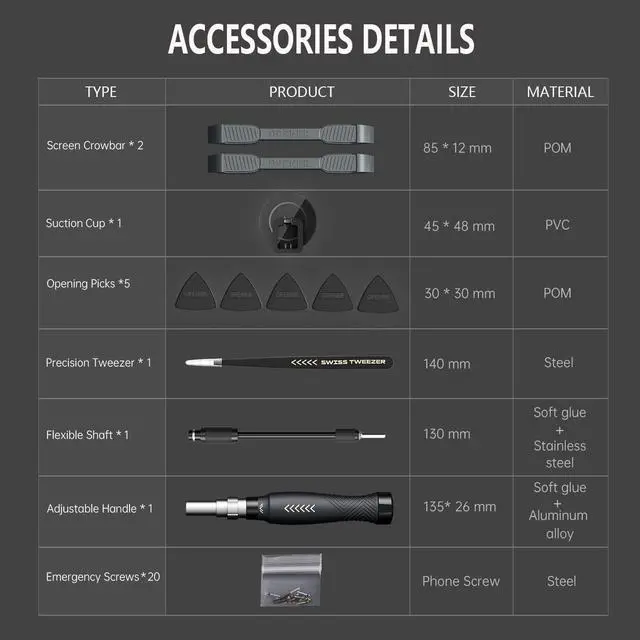 Alt view image 6 of 6 - Precision Screwdriver Set Laptop Screwdriver Kit 164 in 1 Professional Computer Screwdriver Repair Kit with T6 Torx Bit for MacBook iPhone Watch Camera Eyeglass Xbox DIY