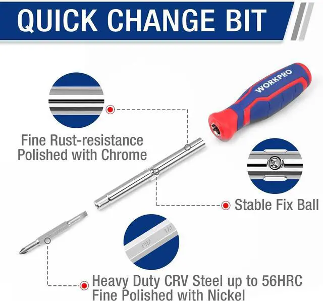 Alt view image 4 of 7 - 15-in-1 Multi-bit Screwdriver Set Tool All in One Portable Multi-purpose Screw-driver Slotted/Philips/Torx/Square