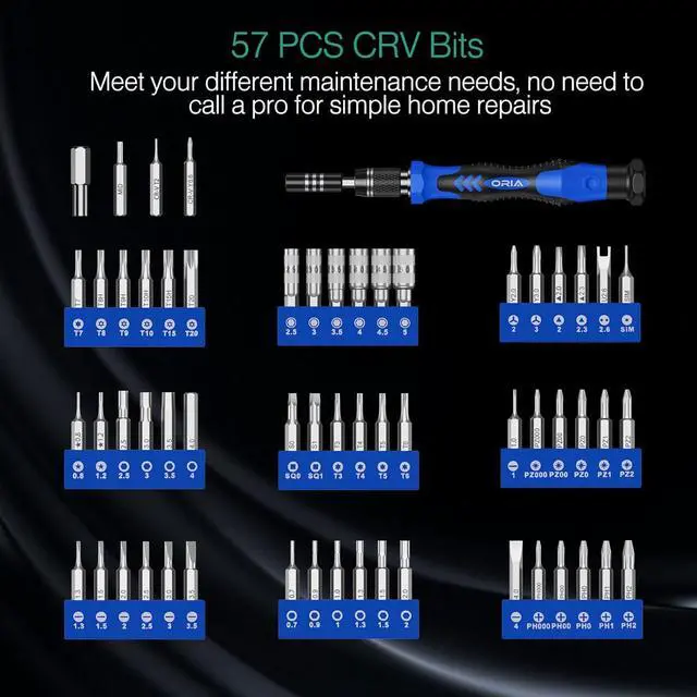 Alt view image 3 of 7 - Precision Screwdriver Set 61 in 1 Small Screwdriver Set with 57 Precision Bits Portable Repair Tool Kit Magnetic Screw Driver Kit with Extension Rod for Smartphone PC Watch Toys Blue