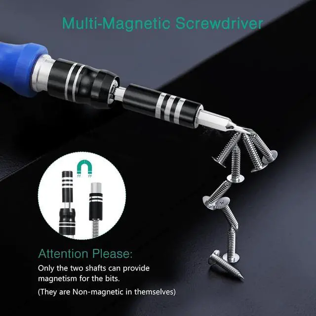 Alt view image 2 of 7 - Precision Screwdriver Set 61 in 1 Small Screwdriver Set with 57 Precision Bits Portable Repair Tool Kit Magnetic Screw Driver Kit with Extension Rod for Smartphone PC Watch Toys Blue