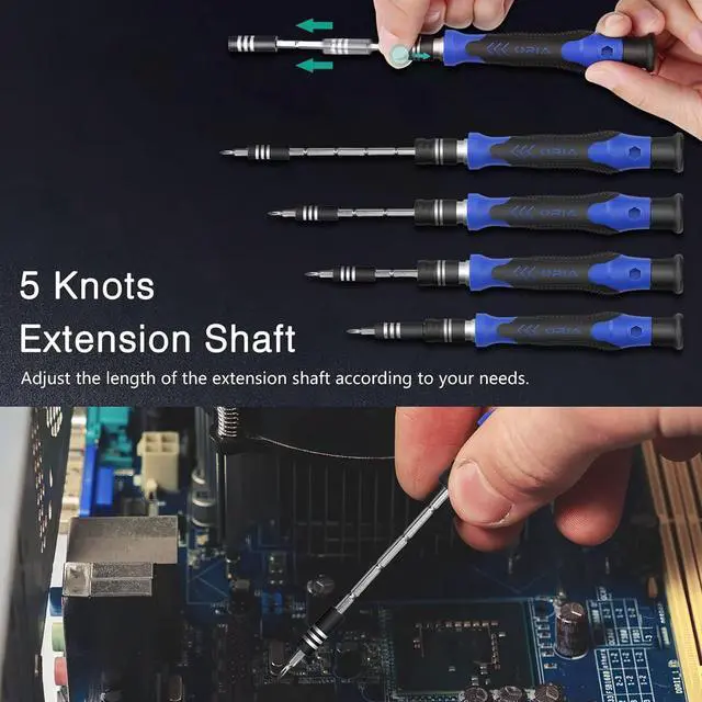 Alt view image 6 of 7 - Precision Screwdriver Set 61 in 1 Small Screwdriver Set with 57 Precision Bits Portable Repair Tool Kit Magnetic Screw Driver Kit with Extension Rod for Smartphone PC Watch Toys Blue