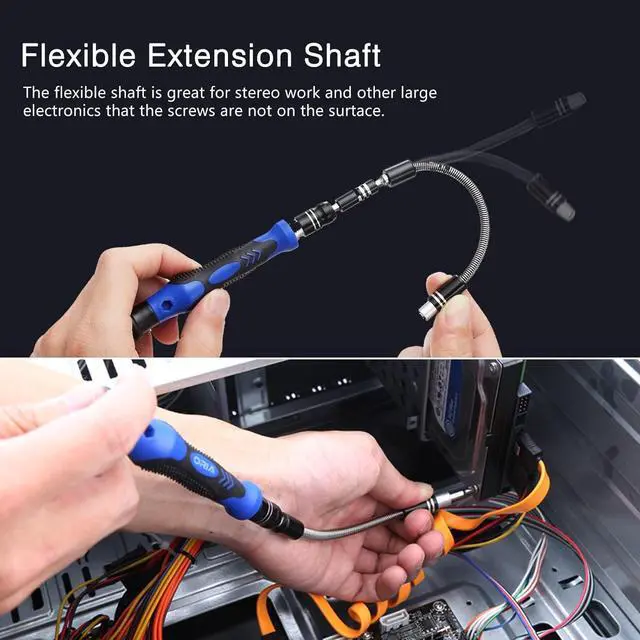Alt view image 4 of 7 - Precision Screwdriver Set 61 in 1 Small Screwdriver Set with 57 Precision Bits Portable Repair Tool Kit Magnetic Screw Driver Kit with Extension Rod for Smartphone PC Watch Toys Blue