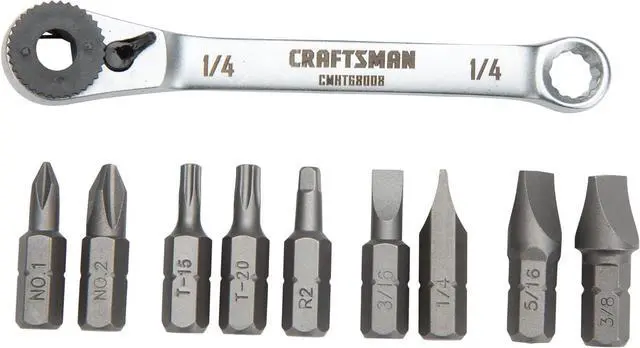 Main image of Screwdriver Set Ratcheting Offset Multi-Bit 10 Piece (CMHT68008)