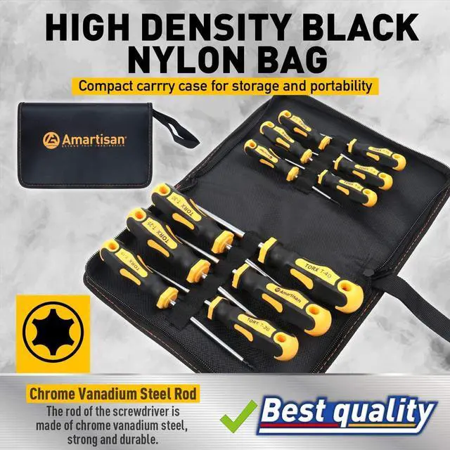 Alt view image 2 of 7 - 12-Piece Magnetic Torx Screwdrivers Set Magnetic Torx Driver Star Screwdrivers Set T5 - T40 Best Choice