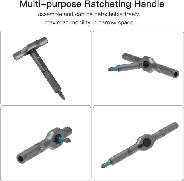 Alt view image 5 of 7 - AtuMan 24 in 1 Ratchet Screwdriver Set with Detachable Handle S2 Alloy Steel Precision Bits Magnetic Ratcheting Screwdriver with Case for Bicycle Computer Electronics Repair Ideal for Home DIY