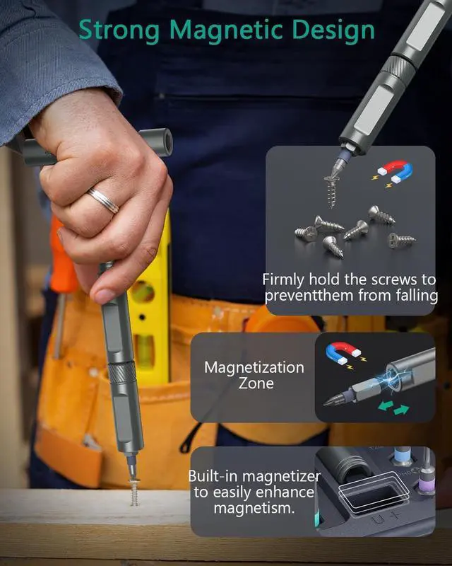 Alt view image 5 of 7 - 42 in 1 Magnetic Screwdriver Set Multi Bit Ratchet Screwdriver Set With T Handle Portable Storage Case DIY Repair Tool Kit for Electronic Repair Furniture Bicycle Computer Grey