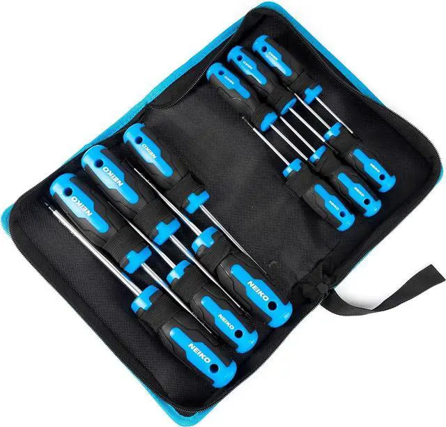 Alt view image 3 of 6 - 01377A Magnetic Torx Screwdriver Set | 12 Piece | T5  T40 | 6 Point Star Head Driver | Heat Treated Chrome Vanadium Steel | Non Slip Cushioned Handle Grip | Magnet Bit Tip | Carrying Pouch