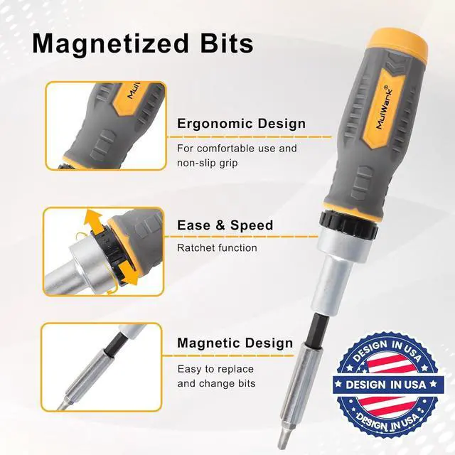 Alt view image 4 of 7 - Screwdriver Bit Set & Socket Kit 77-Pieces Ratcheting Screwdriver Set with Case 77 in 1 Multi Bit Screw Driver for Home DIY Electronics Car Emergency and Garage