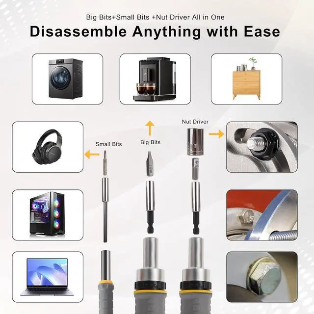 Alt view image 5 of 7 - Screwdriver Bit Set & Socket Kit 77-Pieces Ratcheting Screwdriver Set with Case 77 in 1 Multi Bit Screw Driver for Home DIY Electronics Car Emergency and Garage