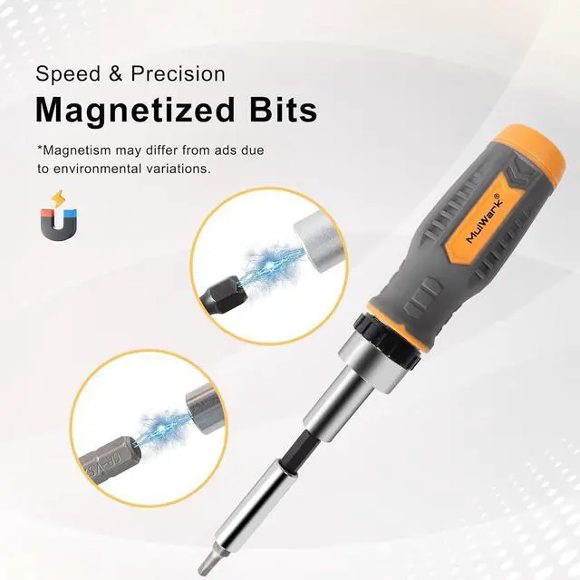 Alt view image 6 of 7 - Screwdriver Bit Set & Socket Kit 77-Pieces Ratcheting Screwdriver Set with Case 77 in 1 Multi Bit Screw Driver for Home DIY Electronics Car Emergency and Garage