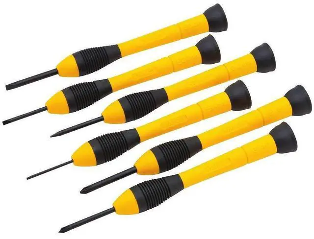 Alt view image 2 of 2 - Stanley Tools 6-Piece Precision Screwdriver Set Black/Yellow