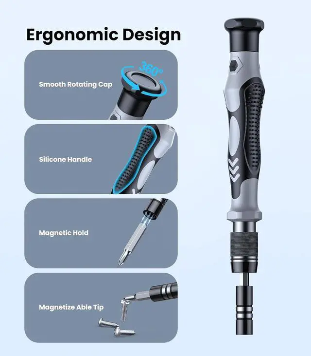 Alt view image 4 of 7 - 115-in-1 Precision Screwdriver Set [Super Durable] Mini Professional Magnetic Repair Tool Kit Small Screwdriver for Phone Computer Watch Laptop Macbook Eyeglass Electronic